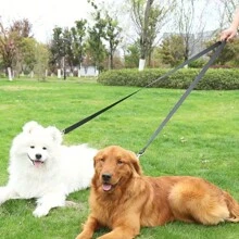 10ft 15ft 25ft 35ft Multipurpose Solid Color Pet Leash, Hands-Free Dog Walking Lead, Durable Sliding Traction Rope For Training, Walking And Outdoor Activities - Suitable For Various Size Pets, Black