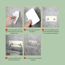 Stainless Steel Bathroom Storage Shelf Punch-Kitchen Bathroom Toilet Wall Hanging Storage Rack