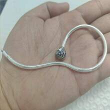 New S925 Pure Silver Round Ball, Heart, Butterfly, Fully Embedded Rhinestone Snake Bone Chain Bracelet, Suitable For Original DIY Bracelets, Fashionable Elegant Jewelry Gift For Women Birthdays - Pan's Bracelet - View 7
