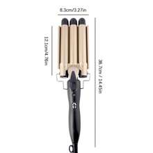 1pc 22mm Plug-In Triple Barrel Curling Iron For Wavy Hair, Egg Rolls Curling Wand, Multi Colors, Great Gift Choice