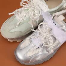 1/2 Elegant And Pearl Bow Tassel Jewelry DIY Fashion Accessory Shoe Decoration, Suitable For Sports Shoes, Boots, Handbags, And Mobile Phone Pendants