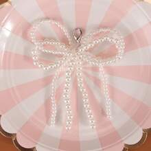 1/2 Elegant And Pearl Bow Tassel Jewelry DIY Fashion Accessory Shoe Decoration, Suitable For Sports Shoes, Boots, Handbags, And Mobile Phone Pendants
