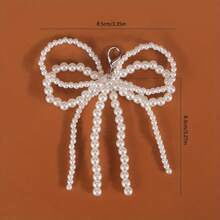 1/2 Elegant And Pearl Bow Tassel Jewelry DIY Fashion Accessory Shoe Decoration, Suitable For Sports Shoes, Boots, Handbags, And Mobile Phone Pendants