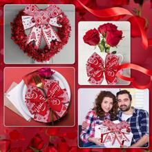 1PC/4pcs Fita de borda com fio para o dia dos namorados 2,5 polegadas vermelho rosa coração amor gnomo caminhão tecido fita Ms Day cetim ribbonother', fitas de coração impressas para embrulho de presente, decorações para festa de aniversário de casamento, suprimentos para artesanato faça você mesmo