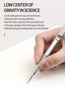 1 支自动机械铅笔,学生绘图,3 种尺寸 0.3 毫米/0.5 毫米/0.7 毫米,艺术家素描、绘画、绘图,银色和黑色,可替换铅芯,高品质设计,适合返校 - 自動鉛筆<內含20支芯> - 查看 9