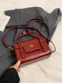 New High-Quality Minimalist Solid Color Maladeh Handbag, Beautiful Design Casual Crossbody Bag, Minimalist Solid Color Classic Dignified Shoulder Bag For Work, Dating, Women, Holiday Gift, Best Mother's Day Gifts Women , Mum Gifts, Mother's Day - Burgundy - View 7