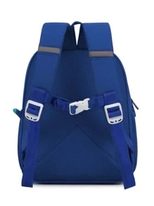 Kid Backpack With Cartoon Animal Print, Expandable Design, Lightweight Nylon, Unicorn, Dinosaur - Blue-Dinosaur - 查看 3