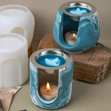 高品质多功能硅胶树脂铸造模具：非常适合制作水培花瓶、蜡烛香薰扩散器、圆柱环氧艺术品、DIY 家居装饰品、精油炉、香薰蜡熔体，以及作为手动活动教学辅助工具。 - 彩色 - 查看 11