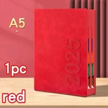 1 件/2 件/400 页全新创意设计 2025 复古日程本，彩色分页器，丝带书签，边缘喷涂设计，适合办公室/校园生活/日常生活/节日礼物 - A5 - 查看 11