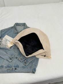 Simple Corduroy Chest Bag, Large Capacity Crossbody Bag, Retro Solid Color Waist Bag For Outdoor Sport