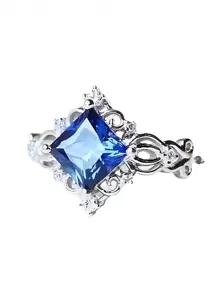 Klaudinni Princess Cut Diamond Engagement Ring - Silver - View 1