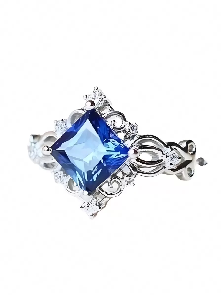 Klaudinni Princess Cut Diamond Engagement Ring - Silver - View 1