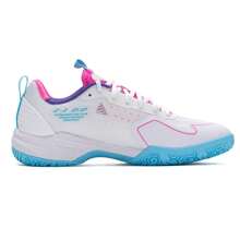 LI-NING Badminton Shoes 2.0 For Women , Shock-Absorbing Sports Shoes For Matches And Training - Standard White/Spray Blue - View 2