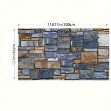 1 Roll Stone Brick Peel And Stick Wallpaper: Waterproof Textured Brick Wallpaper For Accent Walls And Cabinets Self-Adhesive, Removable, Modern Wallpaper For Home Decoration Room Decor Wall Decor Bathroom Decor Bedroom Decor Room Decoration Stuff Living Room Decor House Decor Home Decor Living Room Wall Paper Stickers Wall Stickers Wall Sticker