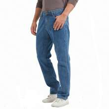 Men's Cowboy Jeans Regular Straight Leg For Men 5-Pocket Free To Stretch Jean - 1# Vintage Blue B - View 1