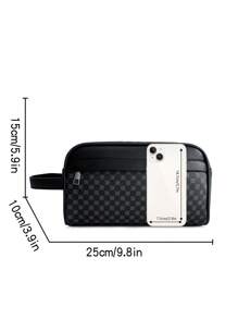 saroxi Men's Clutch Bag Casual Outdoor Travel Wrist Pouch Small Bag, Portable & High-End, Suitable For Office, Simple & Fashionable Gift Recommendation Men Bag Gifts For Men Christmas Vacation Winter Christmas Gifts Travel Essentials Dad Gifts Boyfriend Gifts Valentine's Day Wallet Purses Black Bag Holiday Essentials Bag For Men Stickers Bags Summer Back To School Valentines Gifts Valentine Gifts For Men The Sporty Life Men Wallet Bag Pack Handbags - Black - View 2