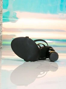 女士性感交叉带球形鞋跟超高跟凉鞋 - 黑色 - 查看 6