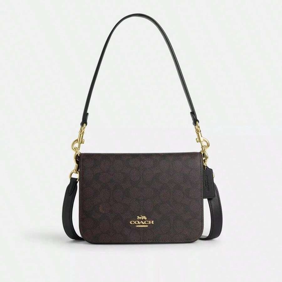 Coach Quinn Bag In Signature Canvas - Gold/Walnut/Black - View 1
