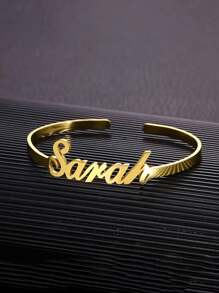 1 件优雅可定制字母名字手链 - 不锈钢，适合休闲佩戴和送礼 - 多色 - 查看 2