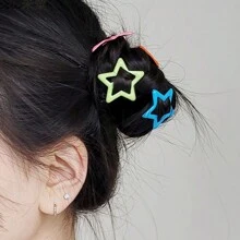 50pcs/Pack Assorted Star Shaped Hair Clips, Gift Friendly Claw Clips Hair Claws Hair Barrettes, School Stuff, Hair Accessories, Head Accessories - Apricot - View 3