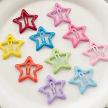 50pcs/Pack Assorted Star Shaped Hair Clips, Gift Friendly Claw Clips Hair Claws Hair Barrettes, School Stuff, Hair Accessories, Head Accessories - Apricot - View 6