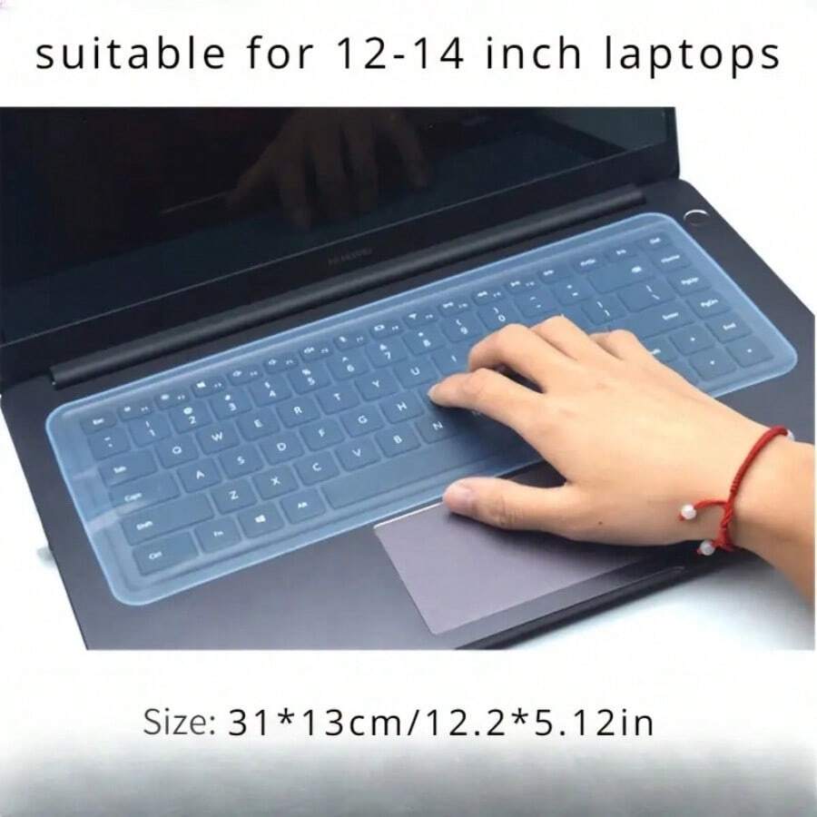 1 pieza Película de teclado de silicona para portátiles de 12-14 pulgadas, cubierta protectora impermeable y a prueba de polvo para teclado de portátil