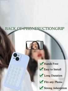 3 件硅胶吸盘手机壳，免提壁挂式粘垫固定，适用于镜子和窗户，适用于大多数智能手机 - 3x2 英寸，带 24 个吸盘，适用于 、Android 手机，生日礼物，家人，朋友手机支架，手机配件 - 彩色 - 查看 6