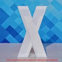1 件装字幕字母马赛克大字母气球框架适用于生日派对婚礼背景装饰周年装饰预切大泡沫板（不含气球或热熔枪） - 白色 - 查看 15