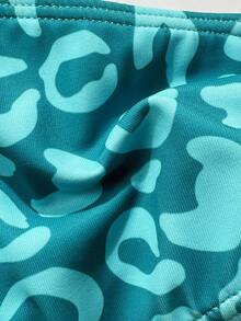 冠威新款时尚性感清新休闲豹纹泳衣比基尼套装度假装夏季海滩装