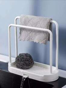 1pc Grey Kitchen Sink Rack Tray Organizer Stand,Kitchen Countertop Rust Proof Sink Accessories ,For Sponge, Dish Cloth, Rag, Brush, Scrubber Storage Holder. - Type B - View 11