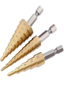 Titanium Coated High Speed Steel Stepped Drill Bit Set - Upgrade Your Drilling Capability Suitable For Wood And Metal! - Multicolor - View 4