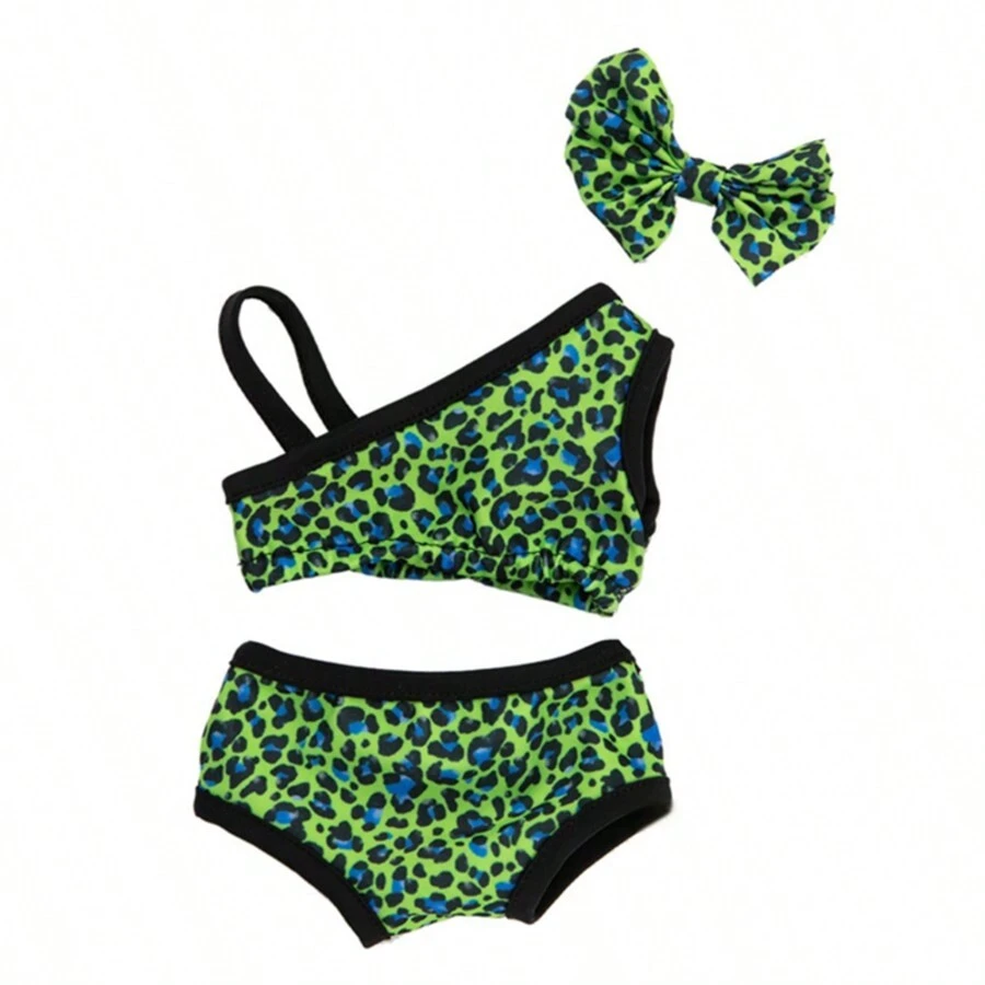 18 英寸逼真重生娃娃服装，适合 43 厘米大号娃娃，豹纹泳装配饰（不含娃娃） - 18吋娃娃衣服 - 查看 1