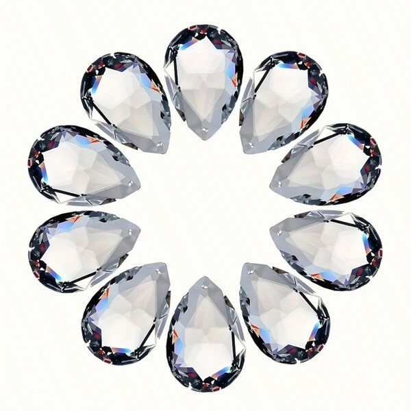 6pcs Set Crystal Chandelier Prisms, 38mm Transparent Teardrop Prisms, Suncatchers Rainbow Makers, Feng Shui Window Hangers, Light Catcher Decoration Replacement, For Halloween, Weddings And Other Festivals Gifts Birthday Graduation