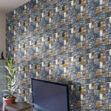 1 Roll Stone Brick Peel And Stick Wallpaper: Waterproof Textured Brick Wallpaper For Accent Walls And Cabinets Self-Adhesive, Removable, Modern Wallpaper For Home Decoration Room Decor Wall Decor Bathroom Decor Bedroom Decor Room Decoration Stuff Living Room Decor House Decor Home Decor Living Room Wall Paper Stickers Wall Stickers Wall Sticker