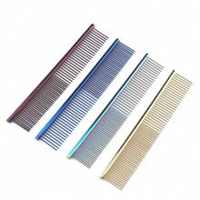 1 chiếc lược chải lông thú cưng bằng thép không gỉ mạ điện, dùng để gỡ rối và thắt nút cho chó, mèo và các vật nuôi lông dài khác, dụng cụ chải chuốt chuyên nghiệp. - Nhiều màu - Xem 3