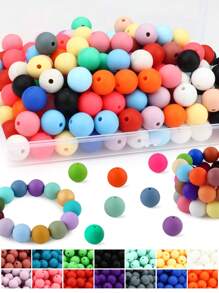 160Pcs Silicone Beads 12mm Mix Color, Bulk Silicone Beads For Keychain Making, 12mm Silicone Beads For Pens And Bracelet Making