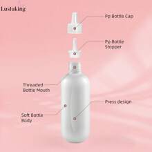 LUSLUKING 1/3 件塑料挤压瓶套装 - 半透明精密尖头涂抹瓶 - 防漏、可再填充，适用于实验室、厨房、艺术 - 胶水、墨水、油漆分配瓶 - 圆形、无味、建议清洗 - 彩色 - 查看 7