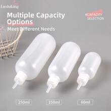 LUSLUKING 1/3 件塑料挤压瓶套装 - 半透明精密尖头涂抹瓶 - 防漏、可再填充，适用于实验室、厨房、艺术 - 胶水、墨水、油漆分配瓶 - 圆形、无味、建议清洗 - 彩色 - 查看 8