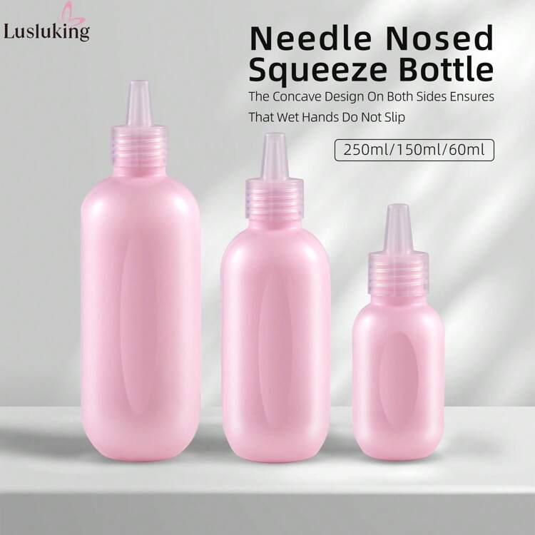 LUSLUKING 1/3 件塑料挤压瓶套装 - 半透明精密尖头涂抹瓶 - 防漏、可再填充，适用于实验室、厨房、艺术 - 胶水、墨水、油漆分配瓶 - 圆形、无味、建议清洗 - 彩色 - 查看 5