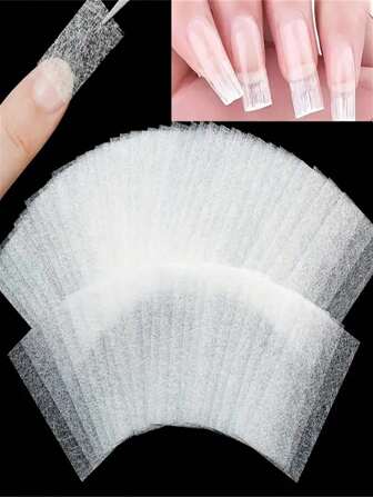 10/20/4pcs Glass Fiber Nail Extension Strips, Odorless, Invisible Silk Fiber For Nail Repair And Strengthening, Natural Nail Glass Fiber Strips