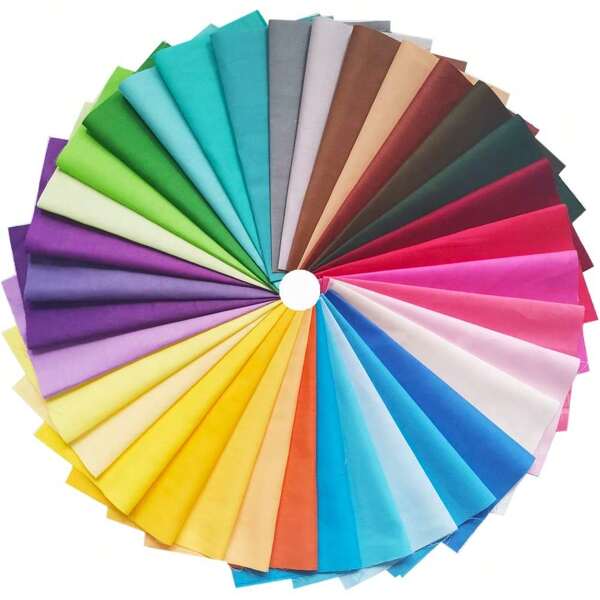 Quilting Fabric Bundles Solid Colors , Precut Squares Sewing Quilting Patchwork Scraps For DIY Crafting Classic Solid Color Fabric For DIY Sewing Scrapbooking Quilting Craft Patchwork