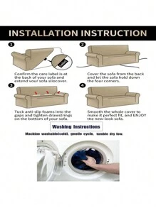 1pc Asymmetrical Color Block Patchwork Print Sofa Cover 3 Seater, All-Season Elastic Dust-Proof Sofa Protector, Suitable For Living Room Home Decor