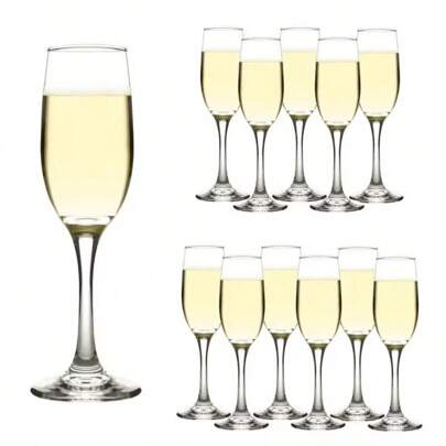 Flute da champagne trasparenti classiche - Eleganti bicchieri da champagne con stelo - Regali perfetti per coppie e padroni di casa per matrimoni, anniversari, compleanni, feste - Tazze riutilizzabili, adatte per esterno, campeggio