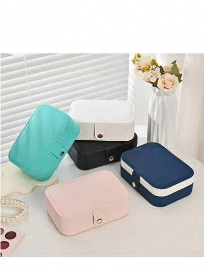 1 件多格珠宝盒、珠宝收纳盒、戒指盒、耳环盒、项链盒、包装盒、珠宝收纳盒、女士便携式旅行珠宝盒、情人节和圣诞节礼物