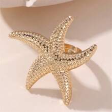 1 件迷人指尖仙女：夸张海洋主题金属女士戒指，引人注目的派对配饰和独特的礼物选择