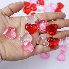 50pcs, Acrylic Heart Plastic Gems Valentine's Day Table Scatter Decoration Multi-Styles Decorations Vase Filler