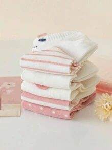 5pairs Casual Cute Cat Design Ankle Socks - Multicolor - View 3