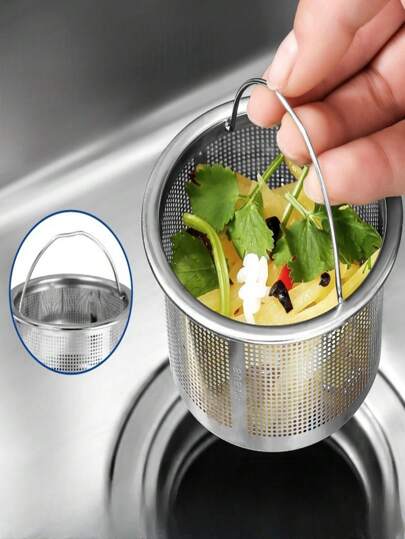 5pcs Kitchen Sink Filter, Dish Basin, Dish Sink Stainless Steel Funnel Separator, Sewage Basket Filter