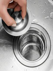 1 pieza Filtro para fregadero de cocina, escurridor, separador de embudo de acero inoxidable para el fregadero, filtro de canasta de desagüe