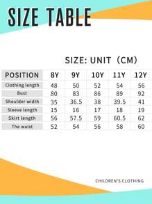 2pcs Tween Girls Floral Print Short Sleeve Top And Skirt Set - White - View 8